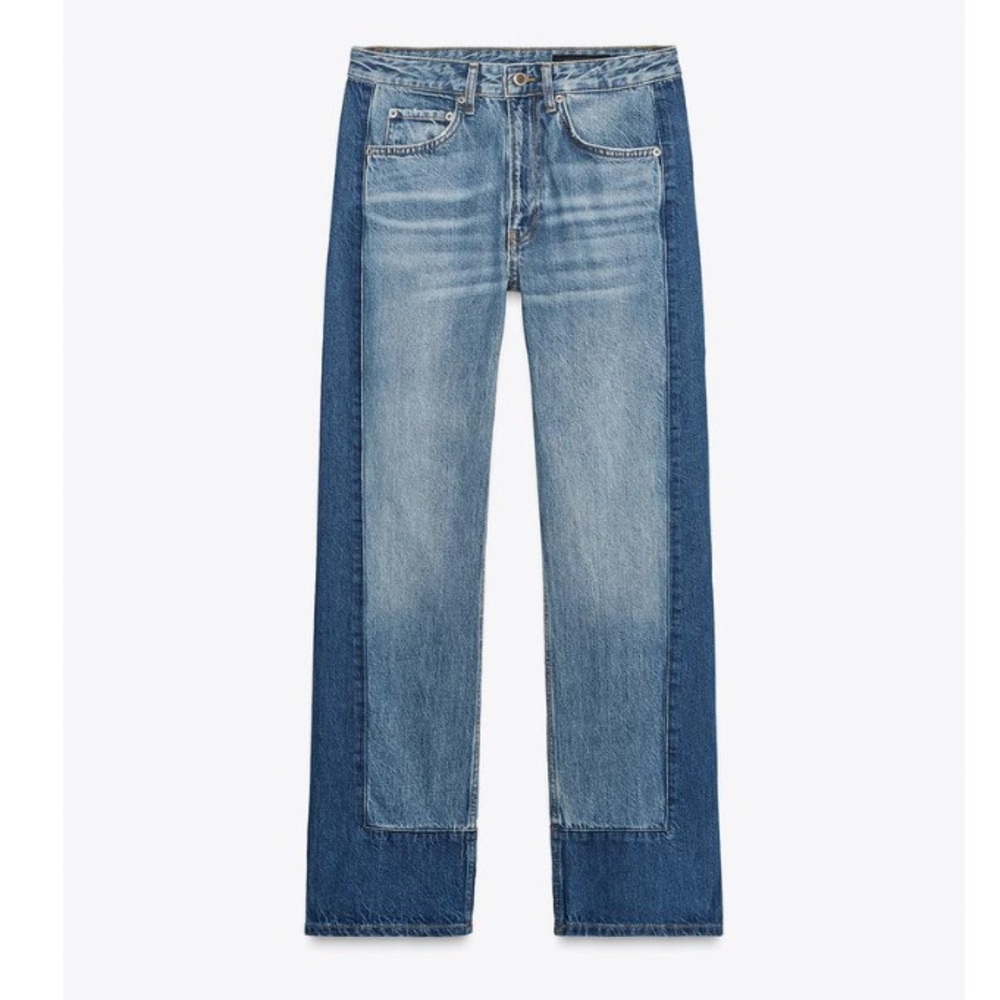ZARA 2025 Women’s Patchwork Wide Leg Jeans Size 6